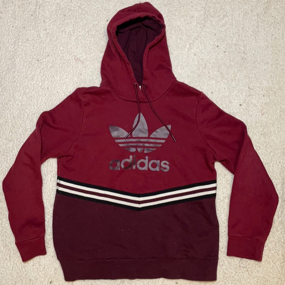 Adidas Large Trefoil Logo Pullover Hooded Sweatshirt
